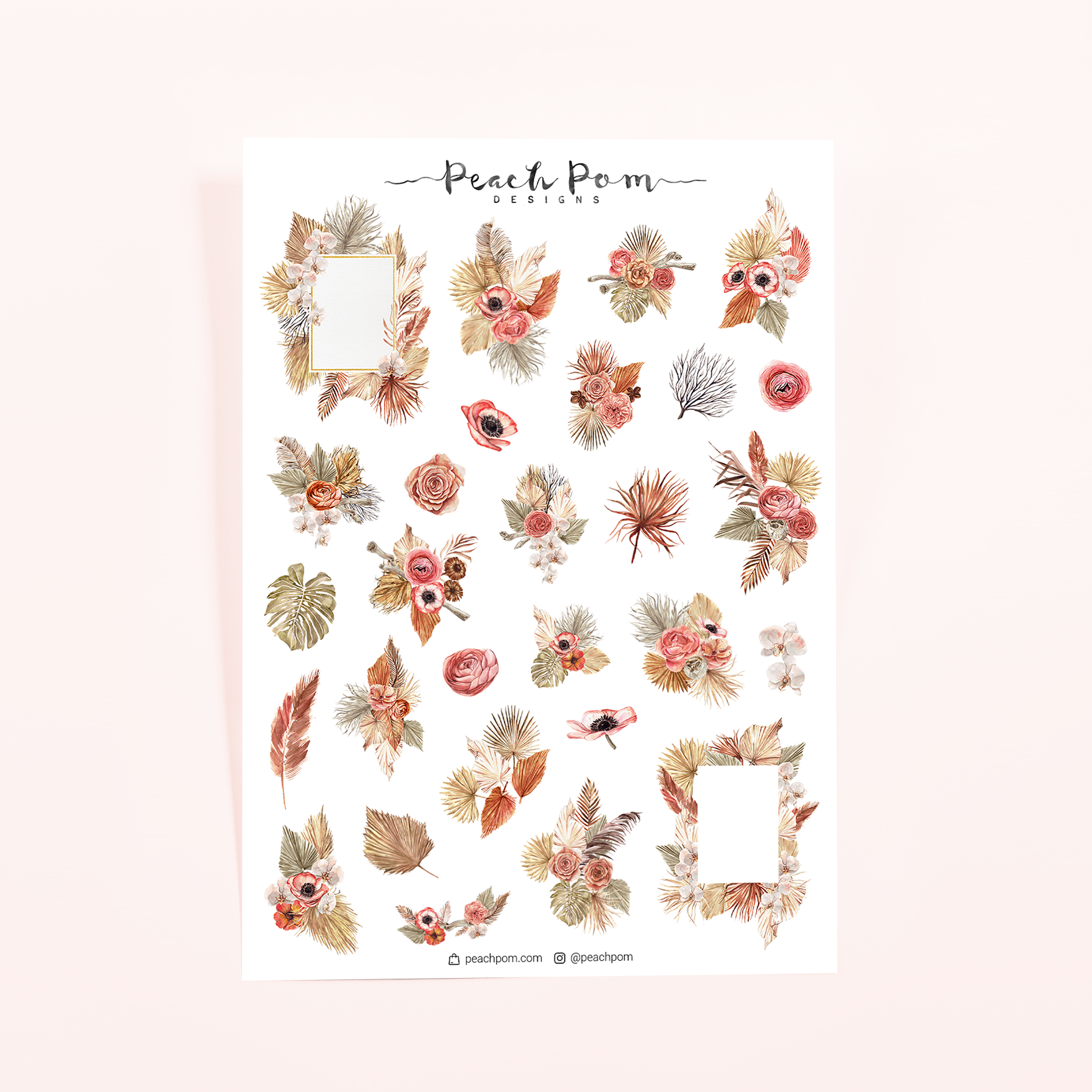 Summer Daze Foilage- Deco Stickers – Peach Pom